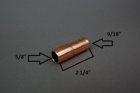 Cylindrical Nozzle, 3-Pack, f/Tweco® Mini MIG & Tweco® #1 Style MIG Welding Guns