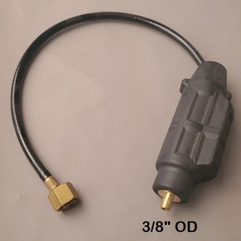 25 Dinse (3/8") Adapter with M16 Gas Fitting for 9 & 17 Series TIG Torches