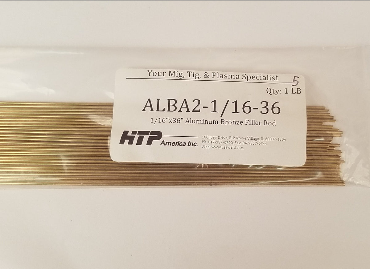 Hy-Weld ERCuAl-A2 Aluminum Bronze TIG Welding Wire – 1/16" X 36", 1/2 Lb (8 Oz), Copper Alloy