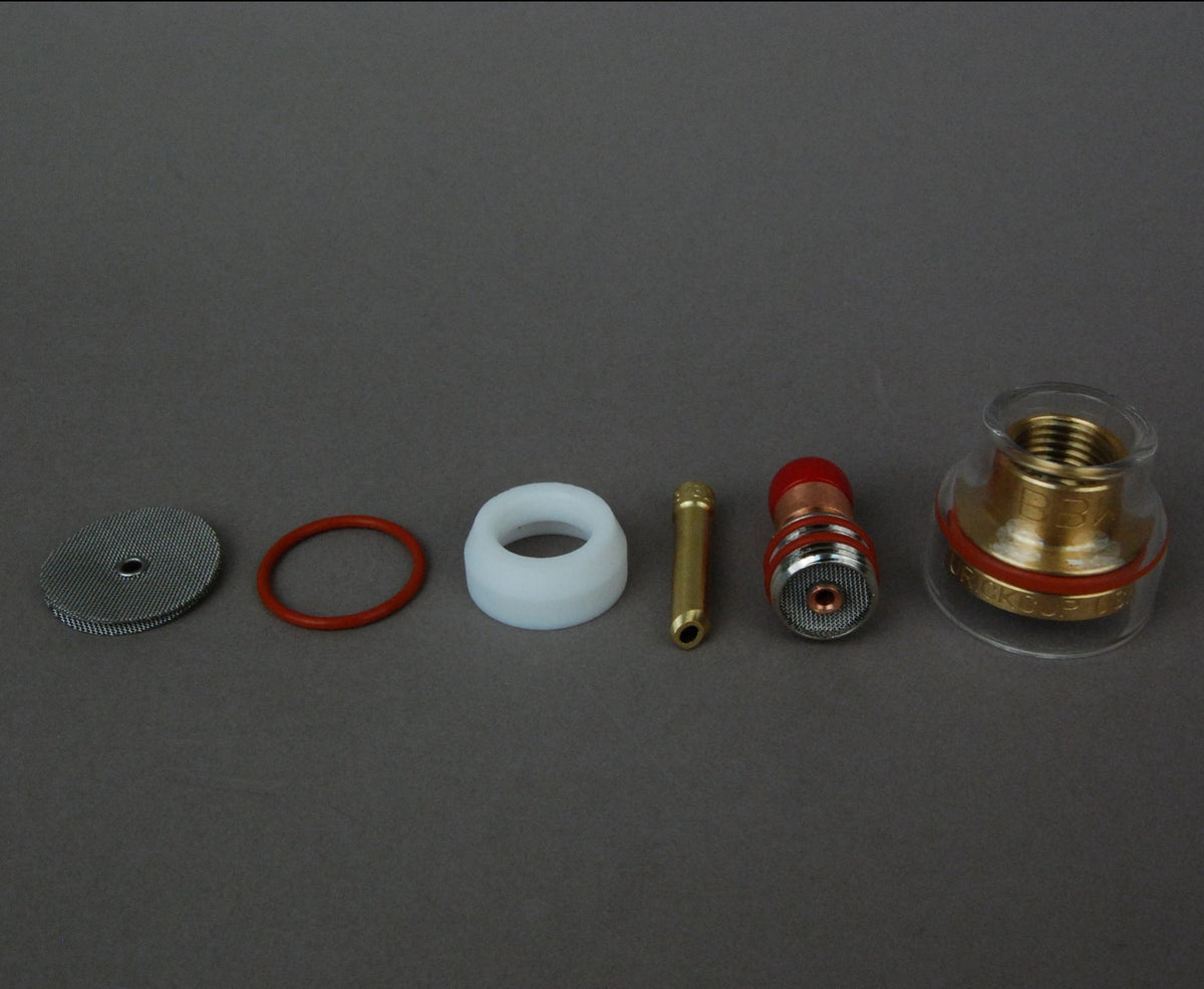 BBW16 Pyrex Cup Kit w/Brass BBW Lens f/17, 18, & 26 Series TIG