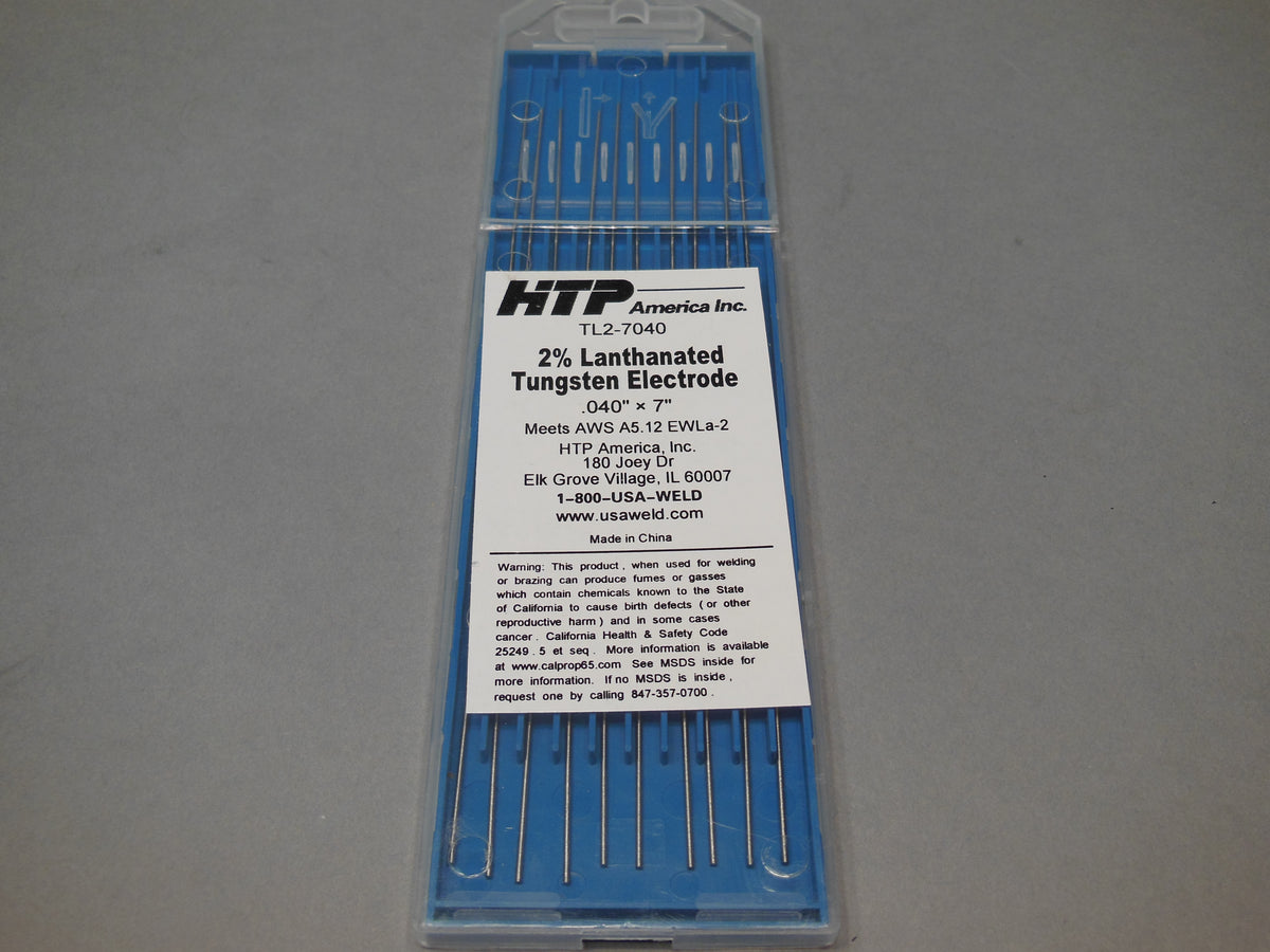 2% Lanthanated Tungsten (TL2), Blue Tip – HTP AMERICA INC. - USA Weld