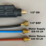 18 Series (350A) Trim Line Water-Cooled Torch for HTP America® TIG Welders Using an Arctic Chill Water-Cooler
