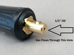 18 Series (350A) Trim Line Water Cooled Torch w/35 Dinse Power Connection with Flow Thru Gas & 5/8"-18 LH Water Fittings