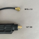 35 Dinse (1/2") Adapter with M16 Side Gas Fitting for 9 & 17 Series TIG Torches