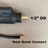 35 Dinse (1/2") Adapter with 9mm Quick Connect/Disconnect Gas Fitting for 9 & 17 Series TIG Torches