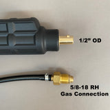 24 Series (80A) Air-Cooled TIG Torch w/35 Dinse Power Connection & 5/8"-18 RH Gas Fitting